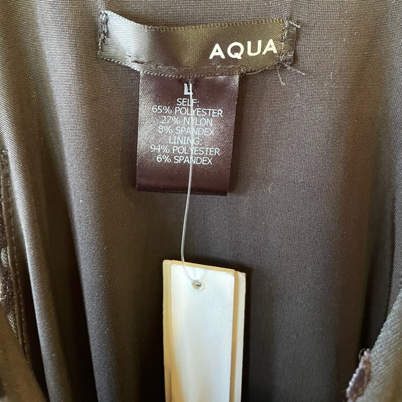 Aqua Black Velvet Print Dress Large - Picture 6 of 8